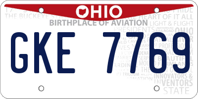 OH license plate GKE7769