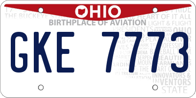 OH license plate GKE7773