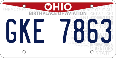 OH license plate GKE7863