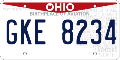 OH license plate GKE8234