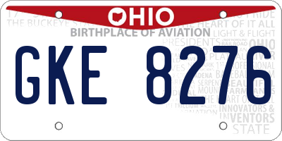 OH license plate GKE8276