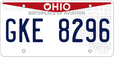 OH license plate GKE8296