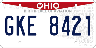 OH license plate GKE8421