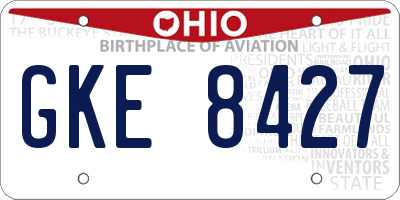 OH license plate GKE8427