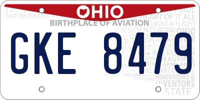 OH license plate GKE8479