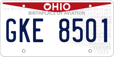 OH license plate GKE8501