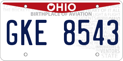 OH license plate GKE8543