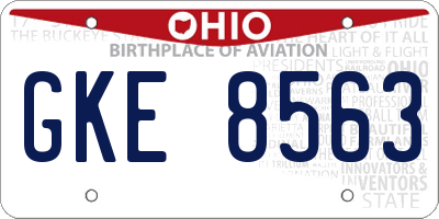 OH license plate GKE8563
