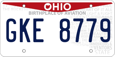 OH license plate GKE8779