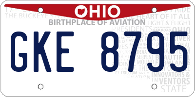OH license plate GKE8795