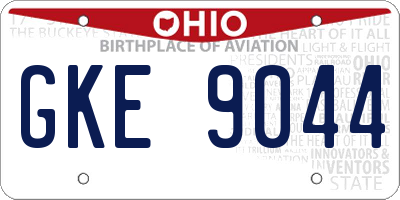 OH license plate GKE9044
