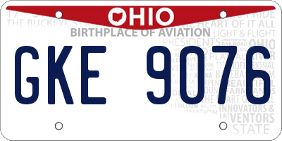 OH license plate GKE9076