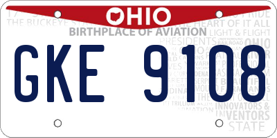 OH license plate GKE9108