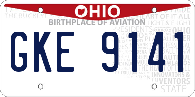OH license plate GKE9141