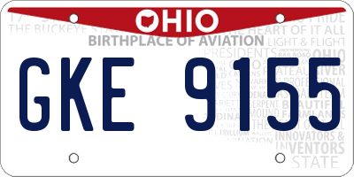 OH license plate GKE9155