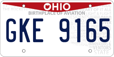 OH license plate GKE9165