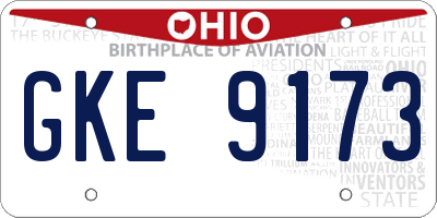 OH license plate GKE9173