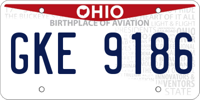 OH license plate GKE9186