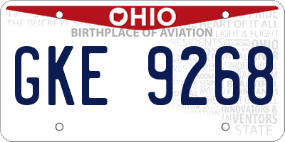 OH license plate GKE9268