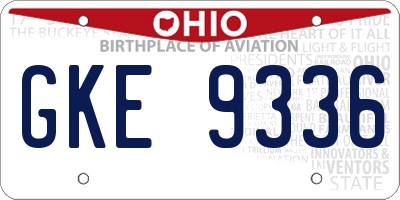 OH license plate GKE9336