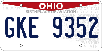 OH license plate GKE9352