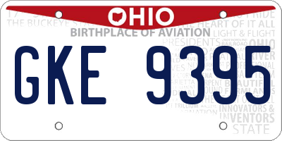 OH license plate GKE9395
