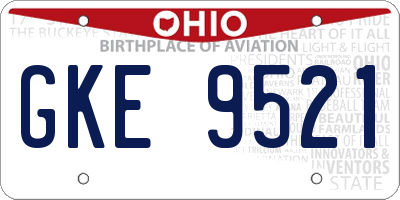 OH license plate GKE9521