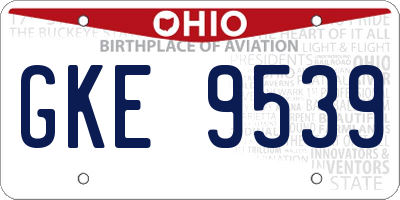 OH license plate GKE9539