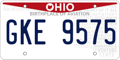 OH license plate GKE9575