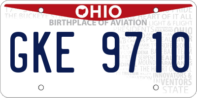 OH license plate GKE9710