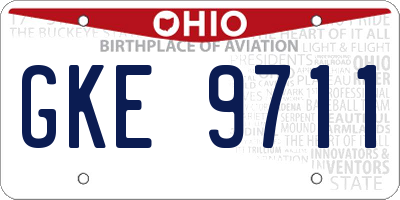 OH license plate GKE9711