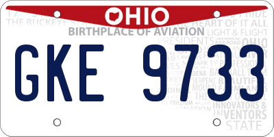 OH license plate GKE9733