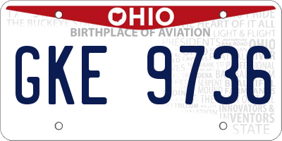 OH license plate GKE9736