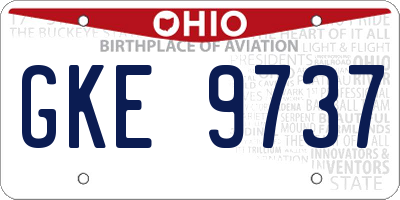 OH license plate GKE9737