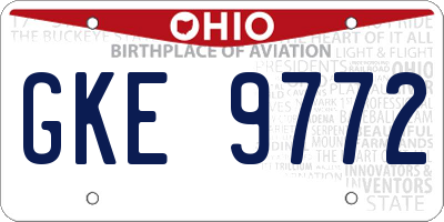 OH license plate GKE9772