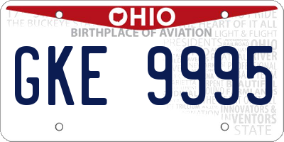 OH license plate GKE9995