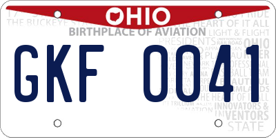 OH license plate GKF0041