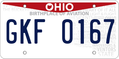 OH license plate GKF0167