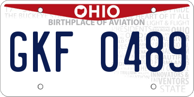 OH license plate GKF0489