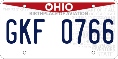 OH license plate GKF0766