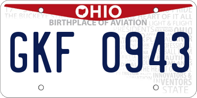 OH license plate GKF0943