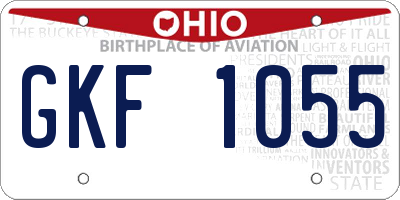 OH license plate GKF1055