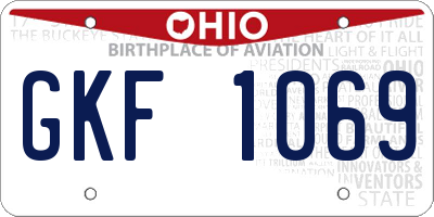 OH license plate GKF1069