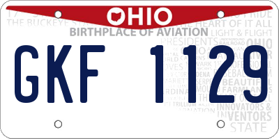 OH license plate GKF1129