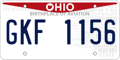 OH license plate GKF1156
