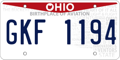 OH license plate GKF1194