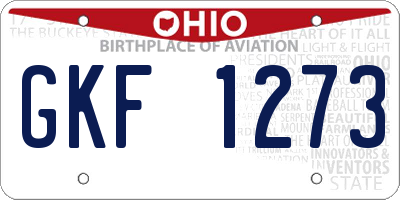 OH license plate GKF1273