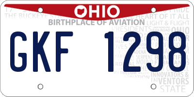 OH license plate GKF1298