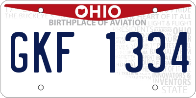 OH license plate GKF1334