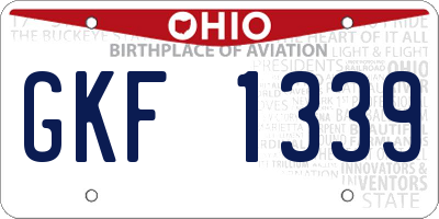 OH license plate GKF1339
